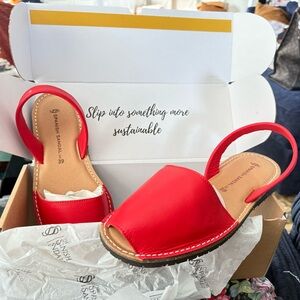 Women's Red Leather Shoes